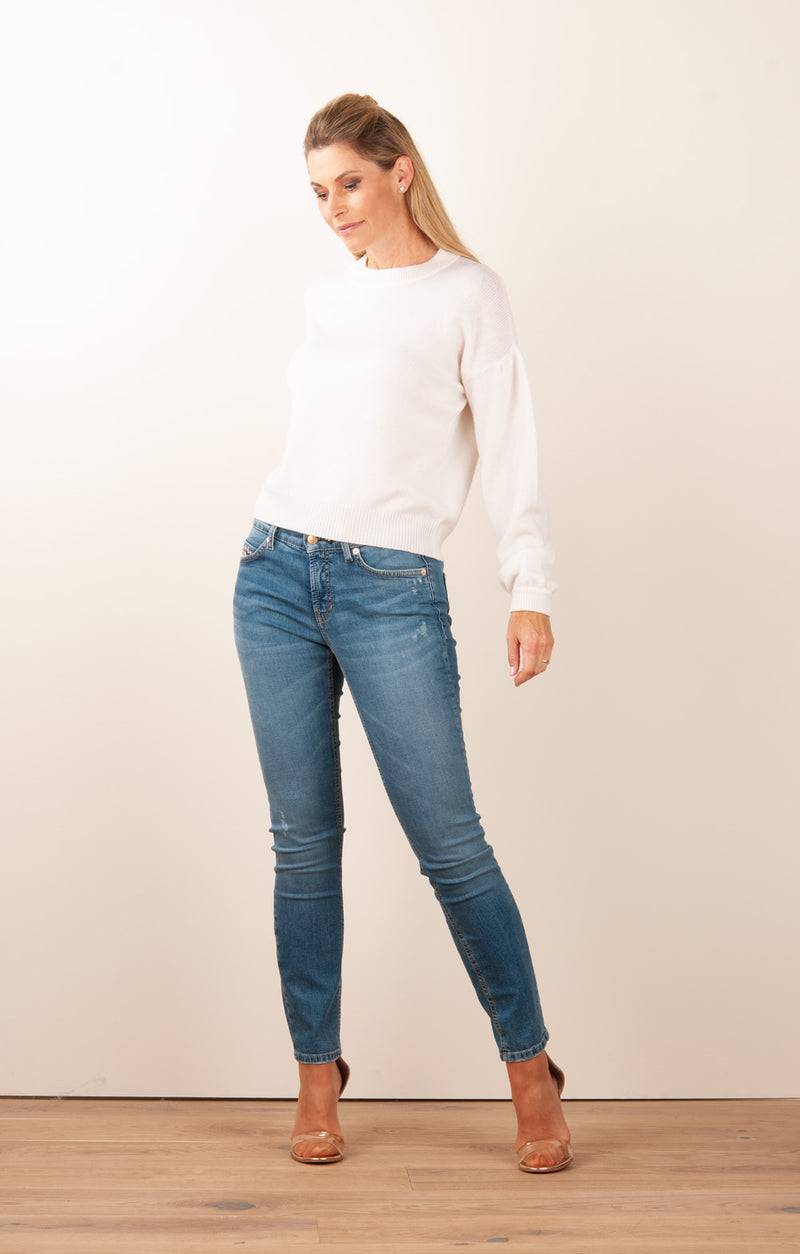 SEM PER LEI. Kaschmir Pullover Offwhite 50% Rabatt mit kostenlosem Versand