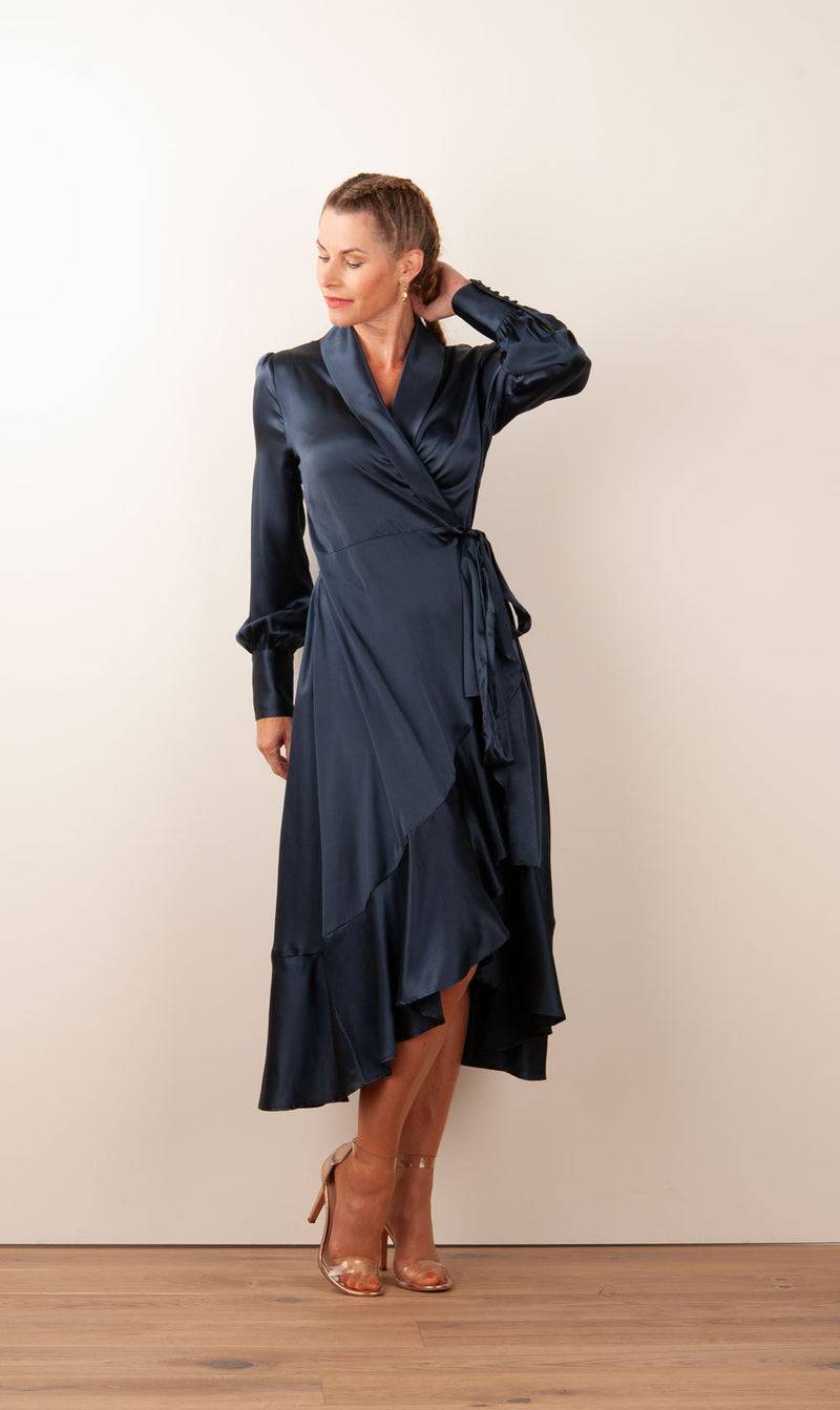 Dea Kudibal Wickelkleid „Vitah“ Dunkelblau zollfrei