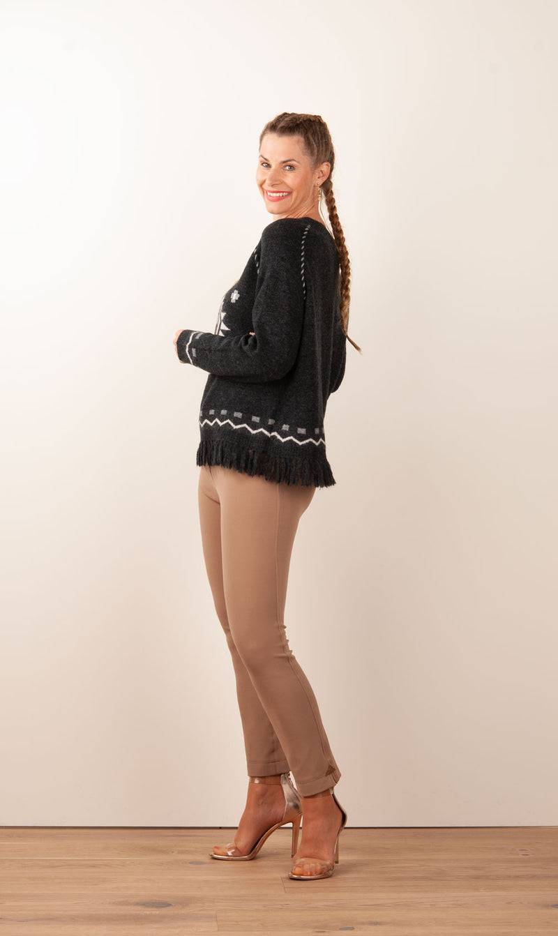 Grace Pullover Schwarz | Offwhite 2025