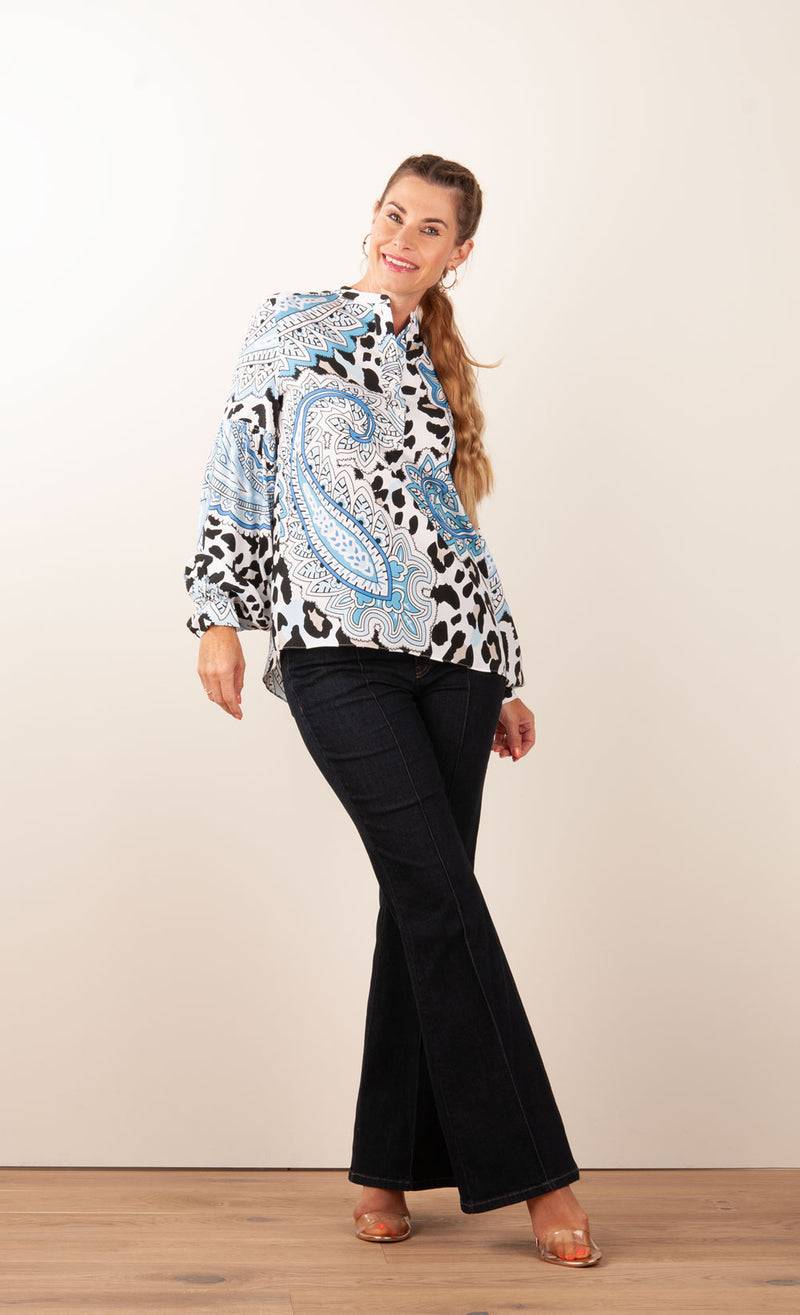 Herzensangelegenheit Bluse Weiß | Blau | Schwarz Outlet