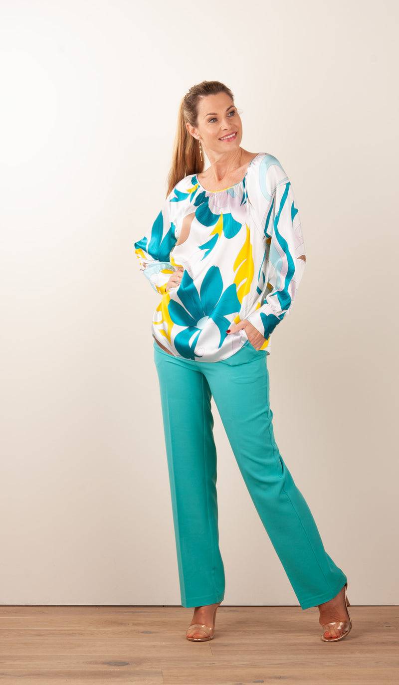 Herzensangelegenheit Seidenbluse Weiß | Multicolor Online Outlet