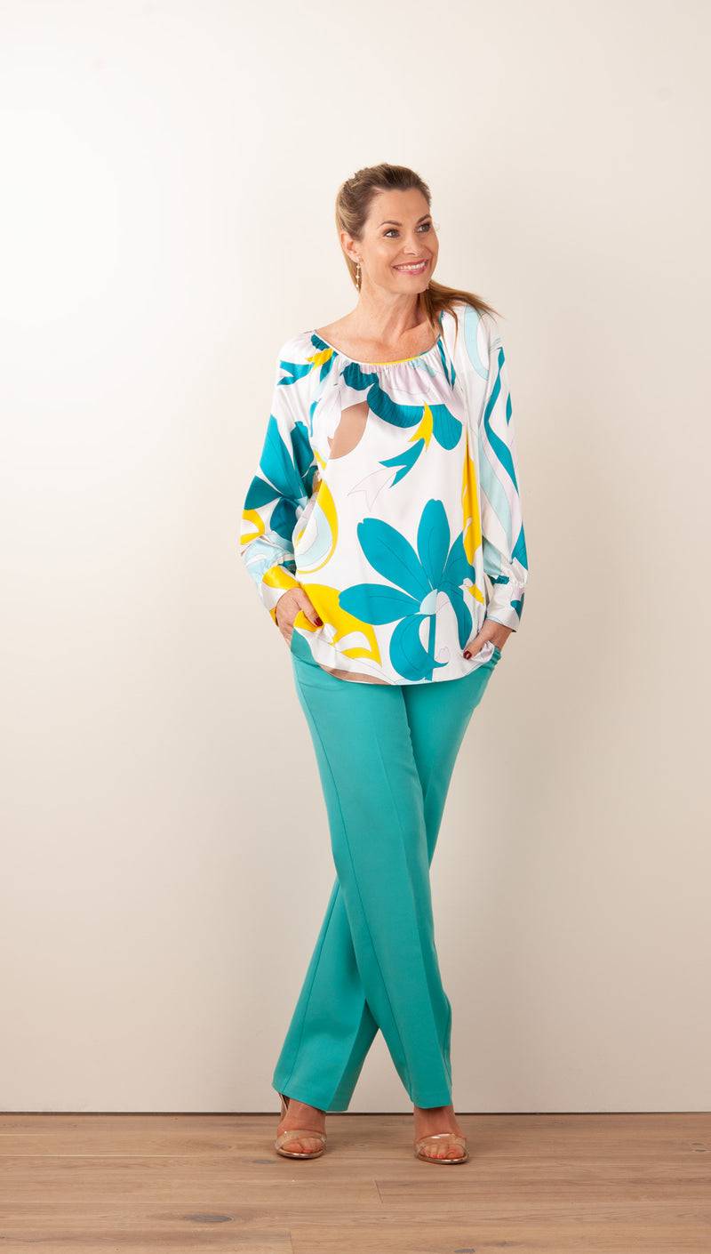 Herzensangelegenheit Seidenbluse Weiß | Multicolor Online Outlet