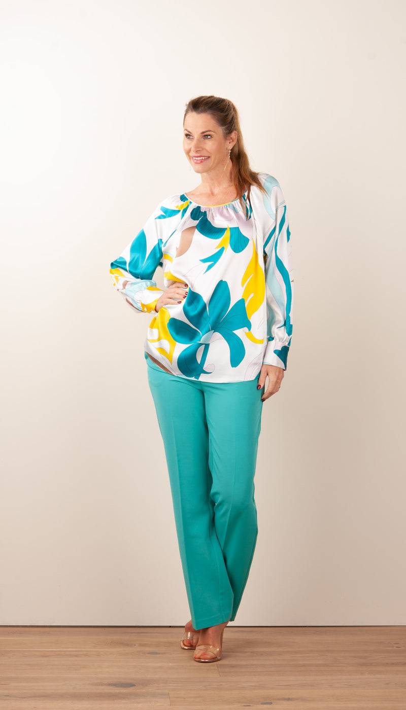 Herzensangelegenheit Seidenbluse Weiß | Multicolor Online Outlet