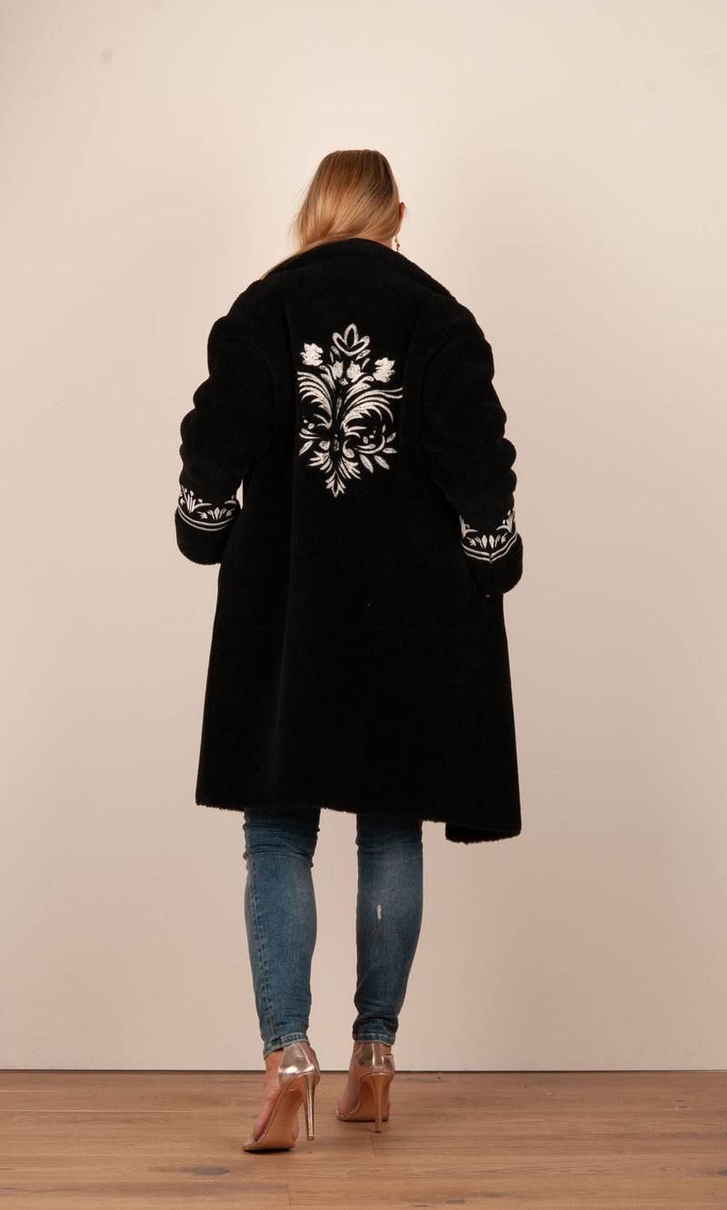 Glox Fake-Fur-Mantel Schwarz Im Verkauf