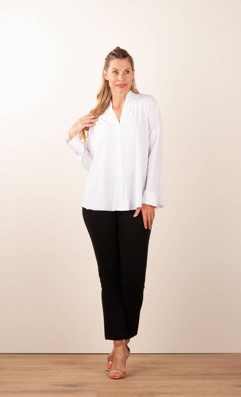 NineTo9 Weite Bluse Weiß Fabrik Onlineshop