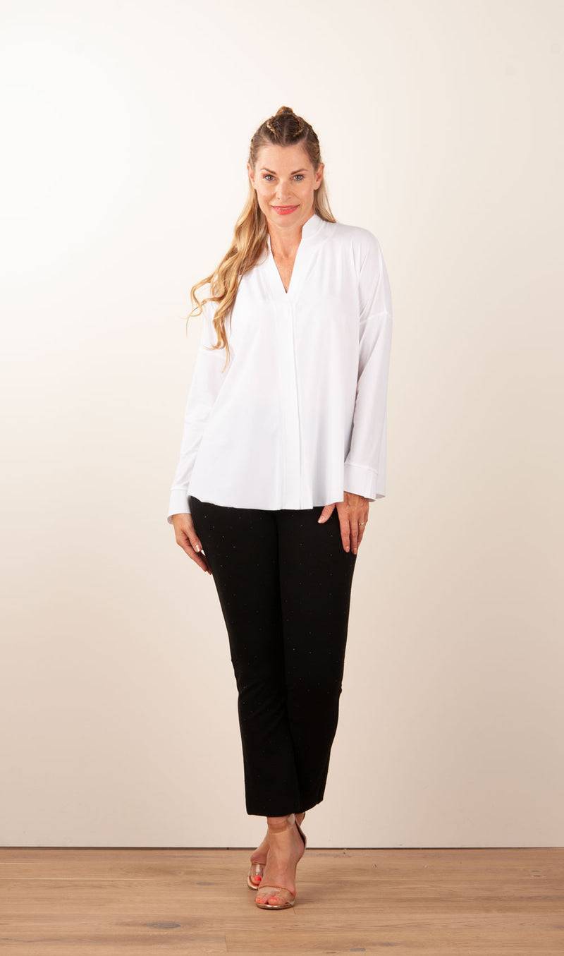 NineTo9 Weite Bluse Weiß Fabrik Onlineshop