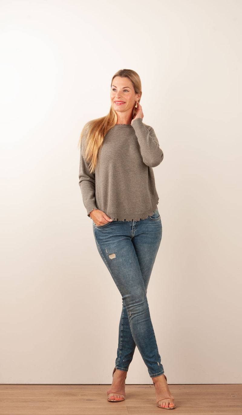 Kujten Kaschmir Pullover Khaki Bis zu 55% Rabatt