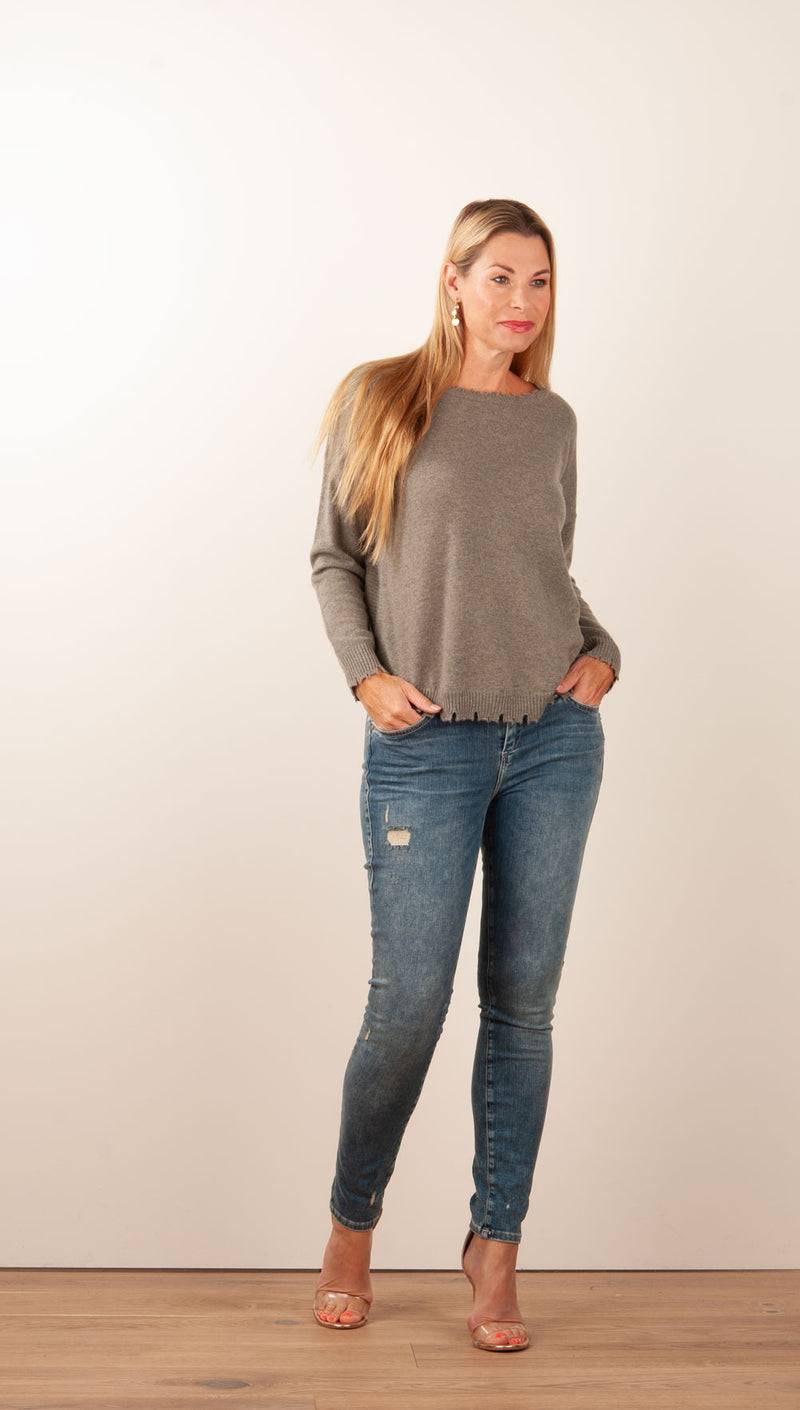 Kujten Kaschmir Pullover Khaki Bis zu 55% Rabatt