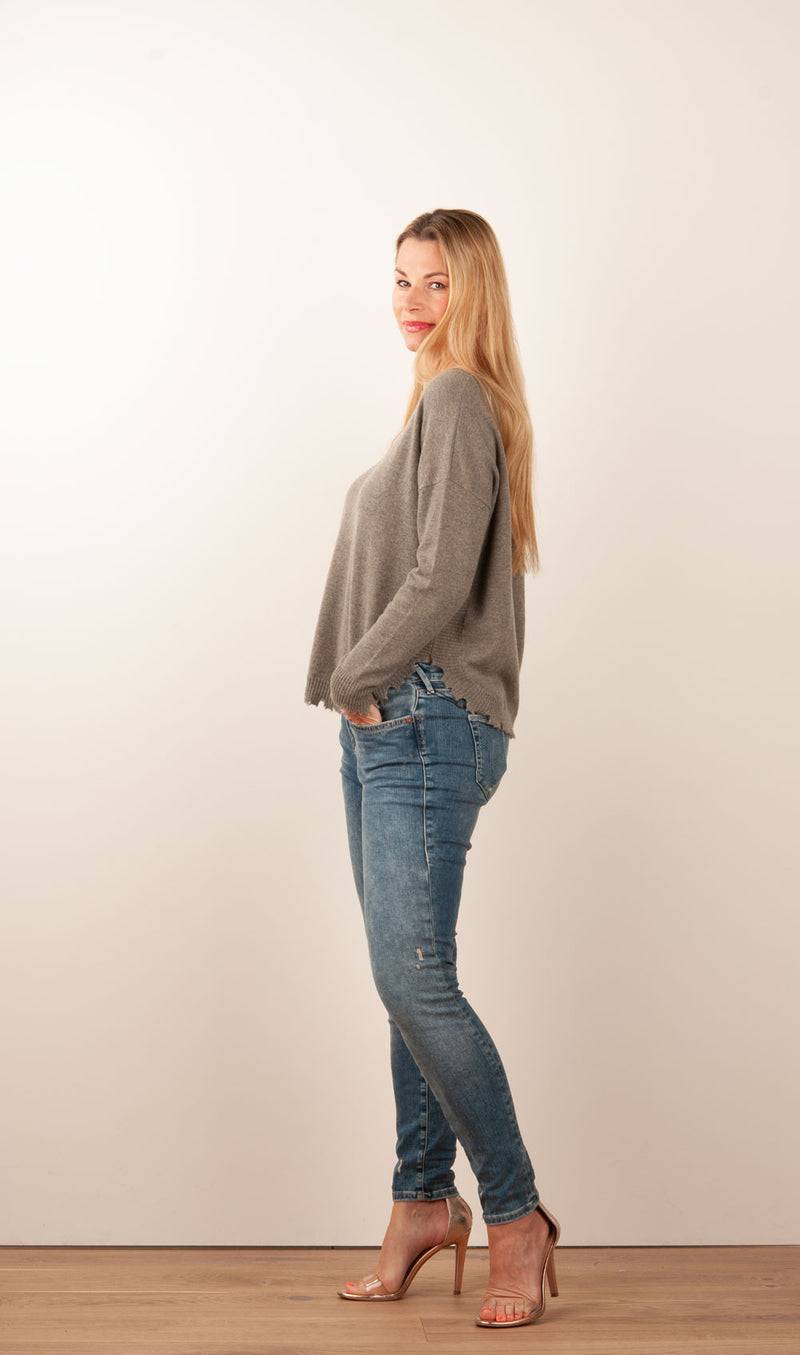 Kujten Kaschmir Pullover Khaki Bis zu 55% Rabatt