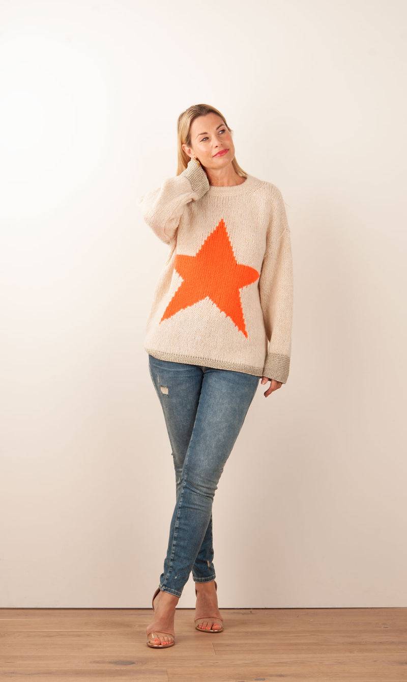 Grace Pullover Beige | Orange 50% Rabatt für begrenzte Zeit