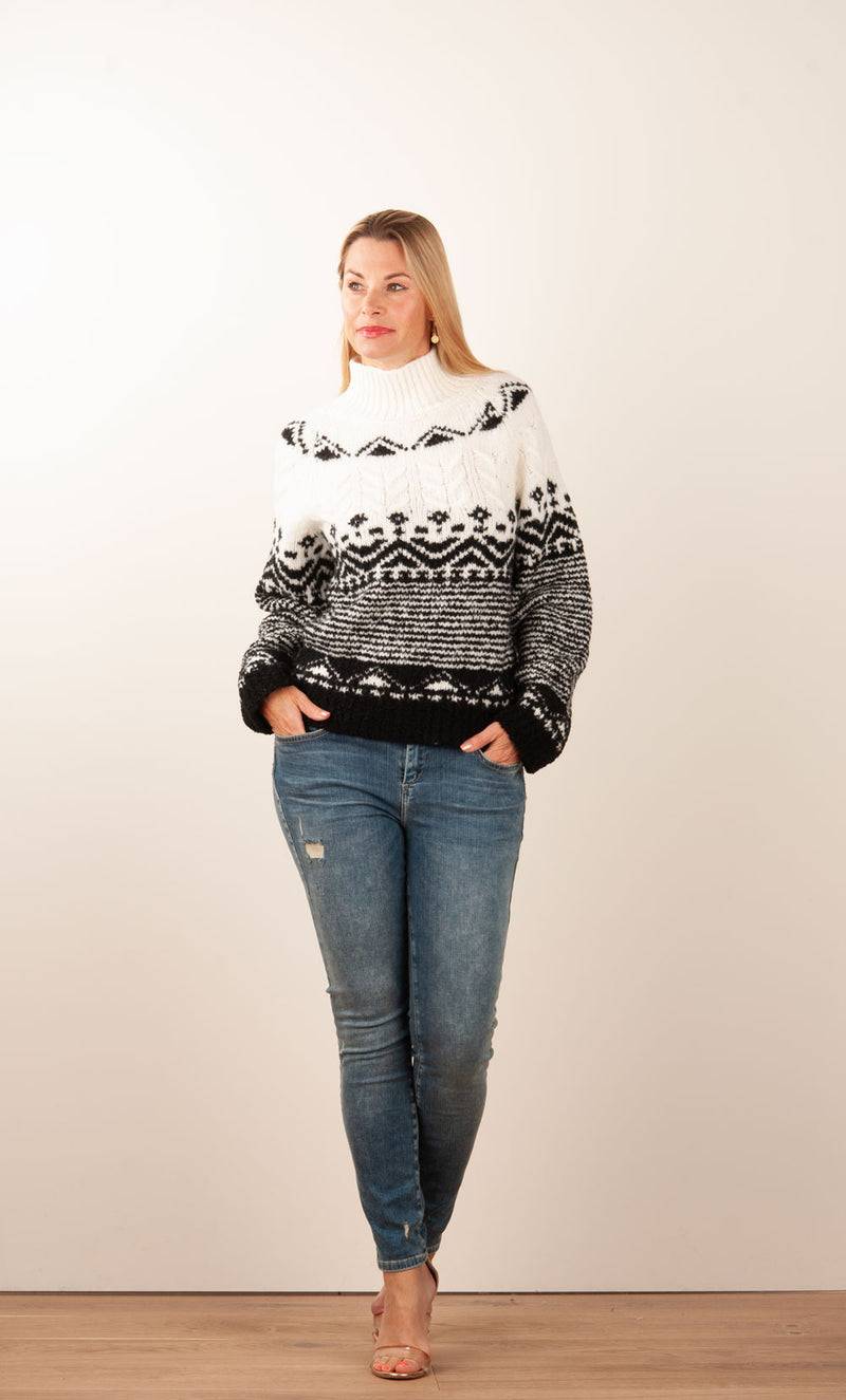 Grace Pullover Schwarz | Weiß 2025