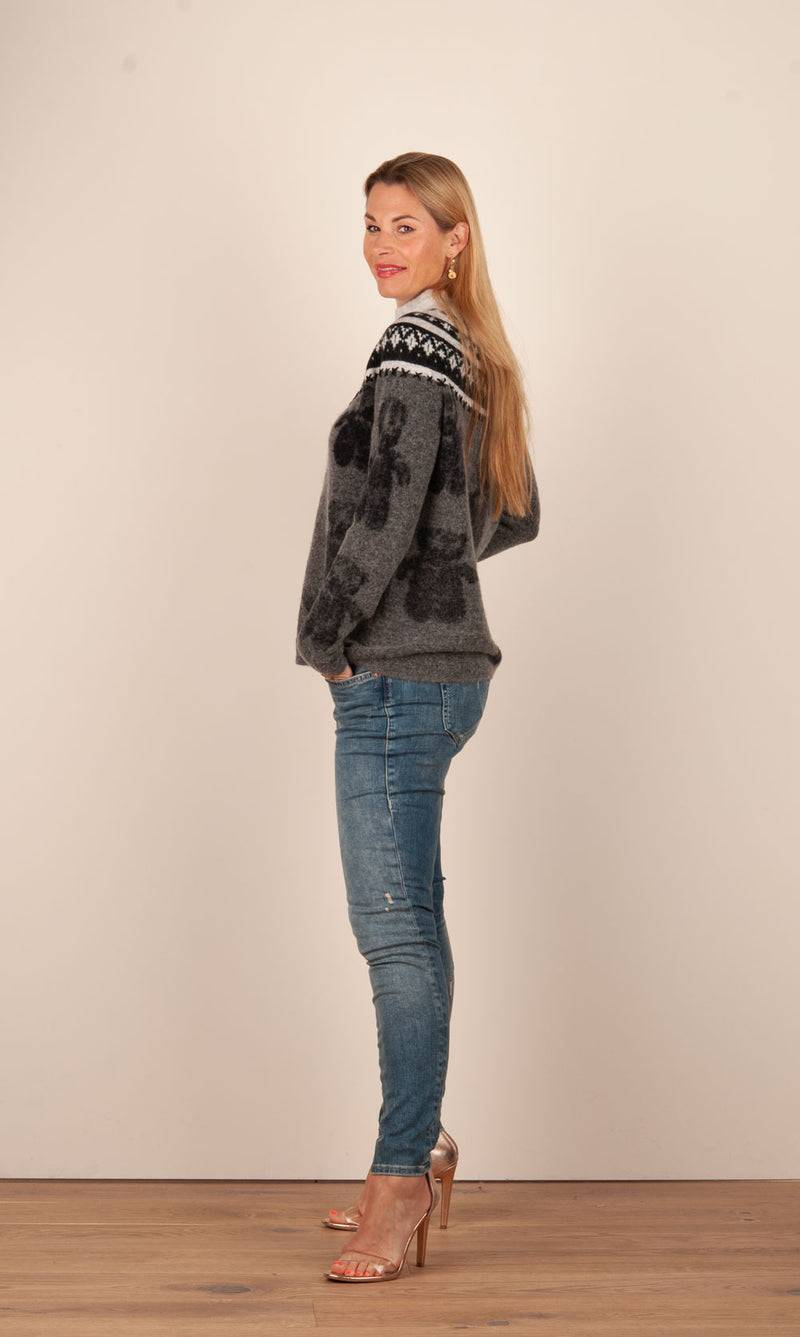 Grace Pullover Grau | Schwarz | Weiß Online