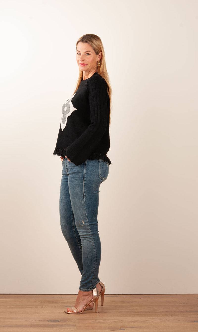 Grace Pullover Schwarz | Weiß | Grau Verkauf