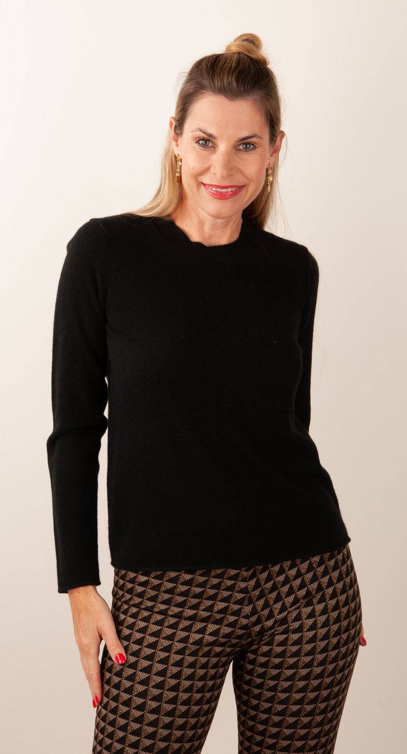 fleur Kaschmir Pullover Schwarz Blitzangebot