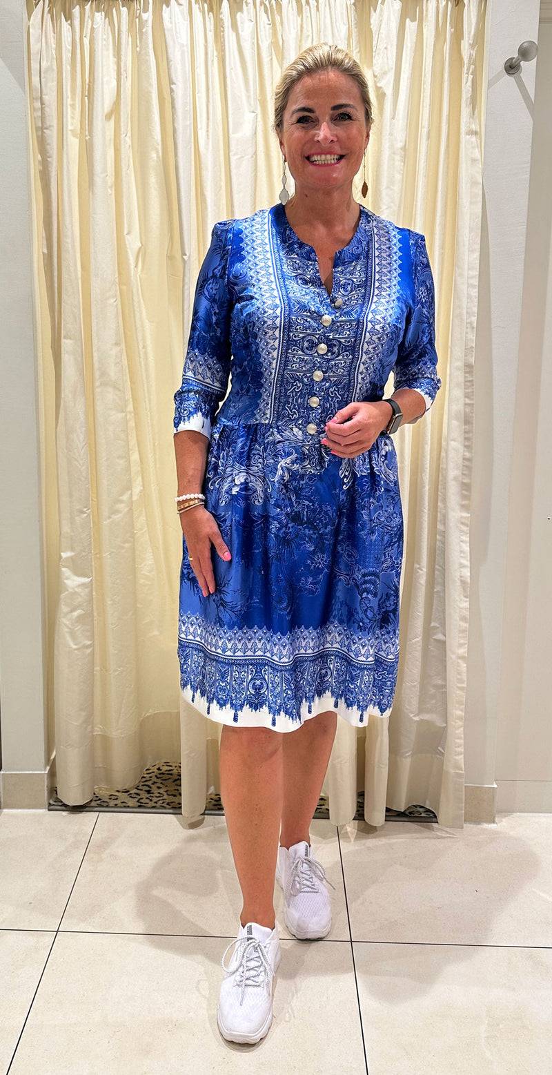 fleur Kleid Blau | Weiß Begrenzte Freigabe