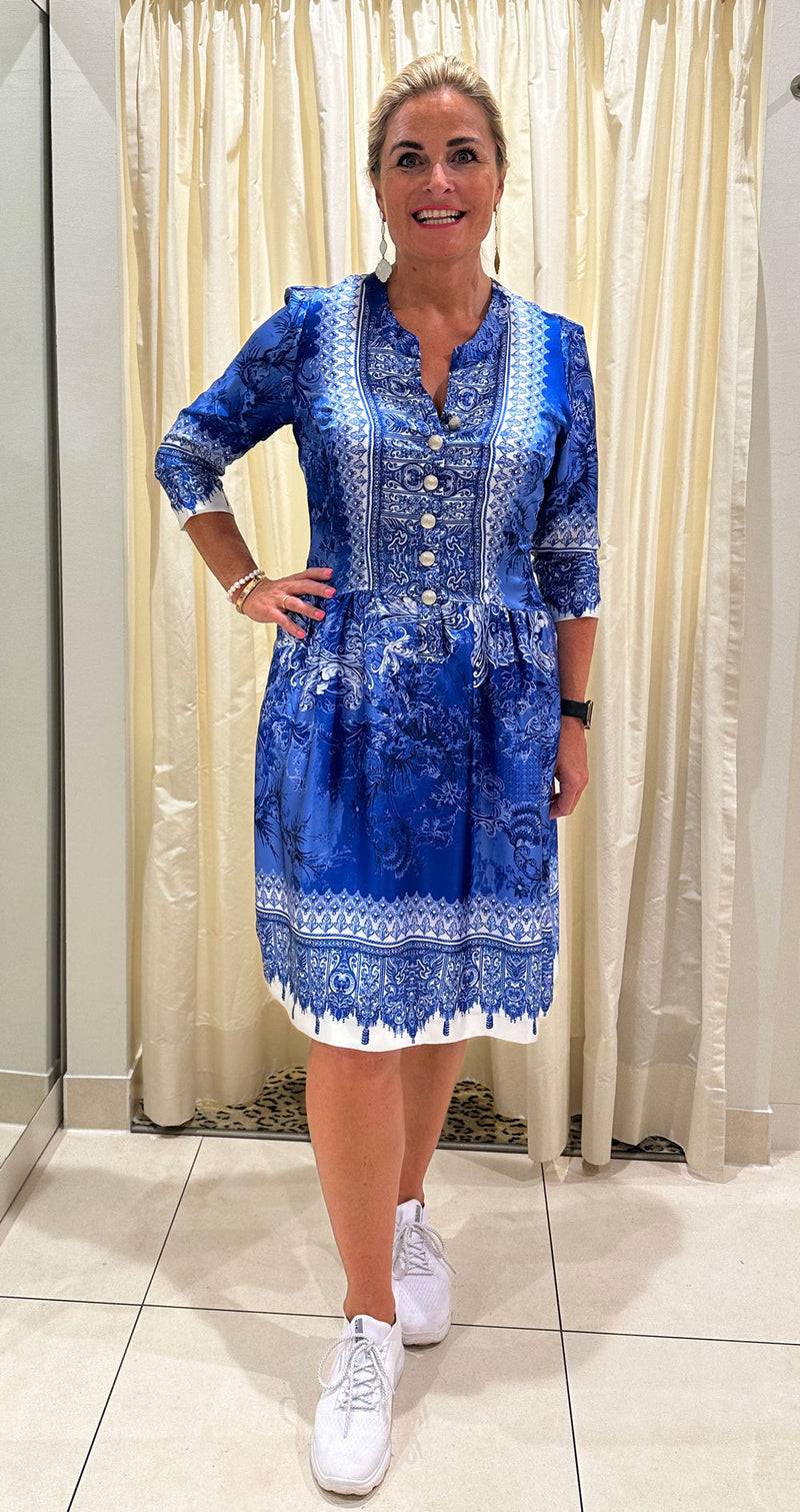 fleur Kleid Blau | Weiß Begrenzte Freigabe
