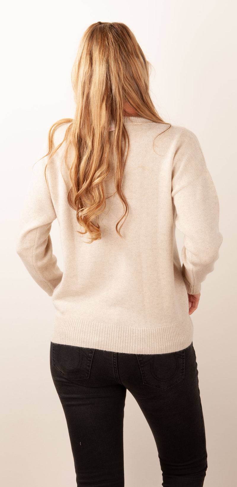 Blossom & Co. Kaschmir Pullover Melange Beige Zeitbegrenzte Promotion