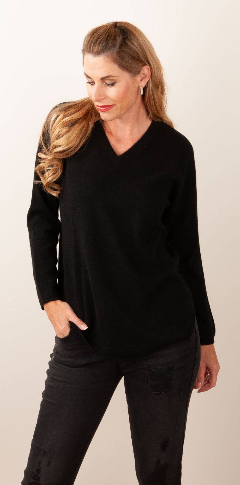 Blossom & Co. Kaschmir Pullover Schwarz Bis zu 60% Rabatt