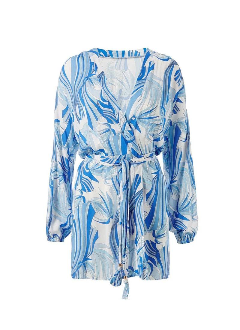 Melissa Odabash Kaftan „Bethany“ Weiß | Blau Rabatte dieses Monats
