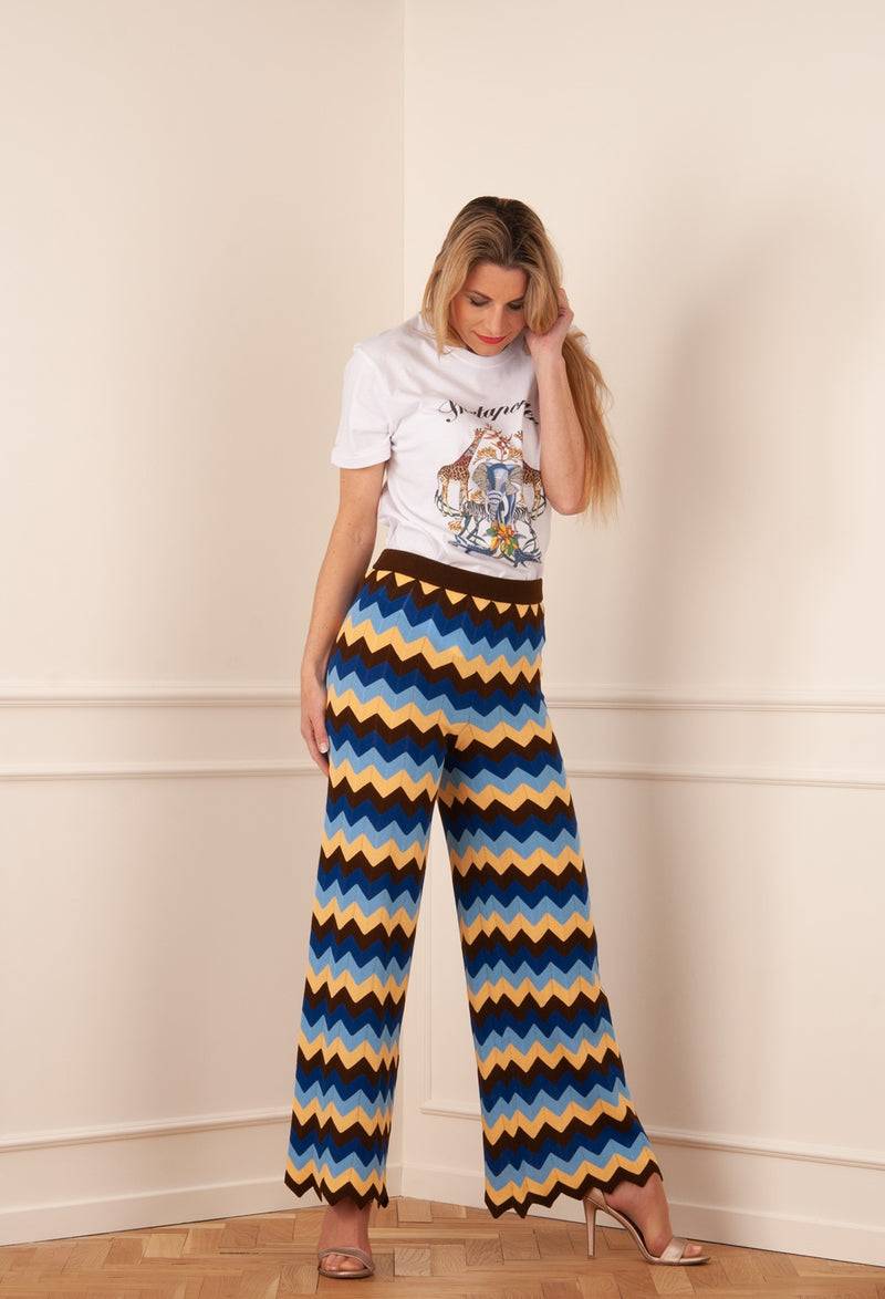 M Missoni Hose „ZickZack“ Multicolor Fabrikverkauf