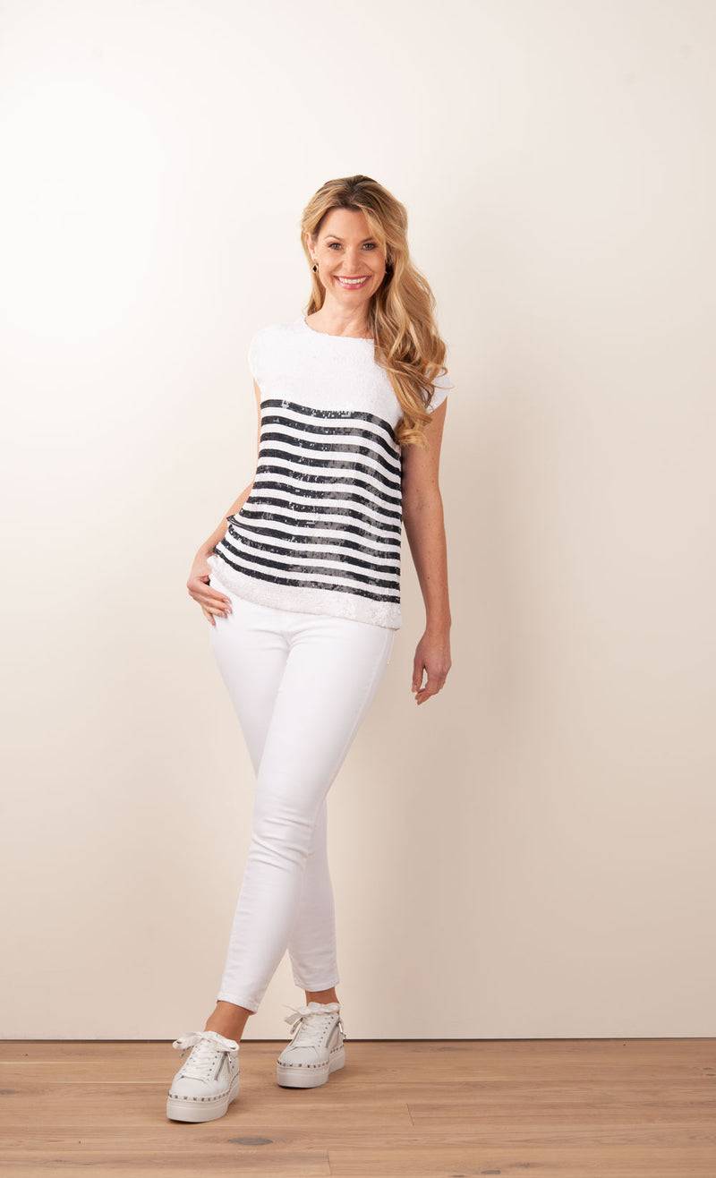 Shirt „Grighe“ Weiß | Schwarz Online Outlet