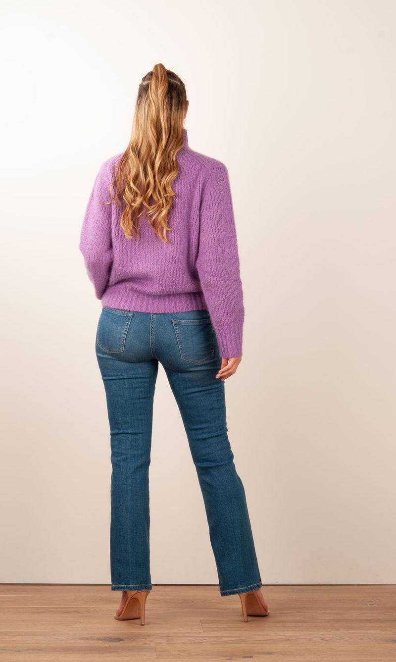 Kitted in Cashmere Kaschmir Pullover Lila Neueste Stile