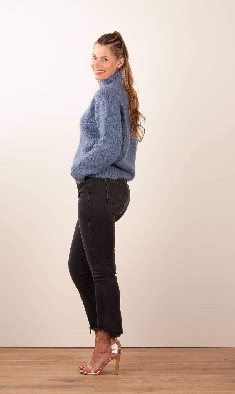 Kitted in Cashmere Kaschmir Pullover Jeansblau Letzte 2 Tage