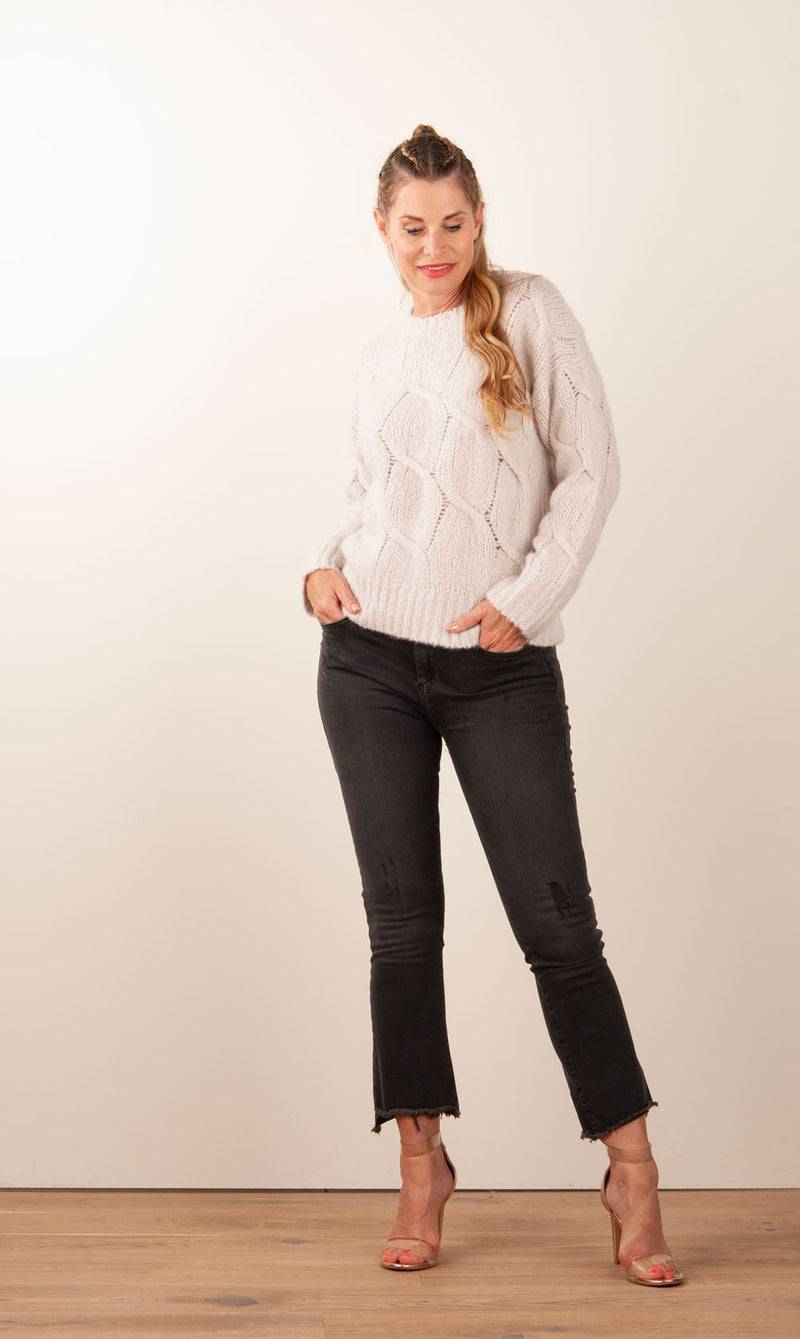 Kitted in Cashmere Kaschmir Pullover „Zopfstrick“ Hellbeige Bis zu 65% Rabatt