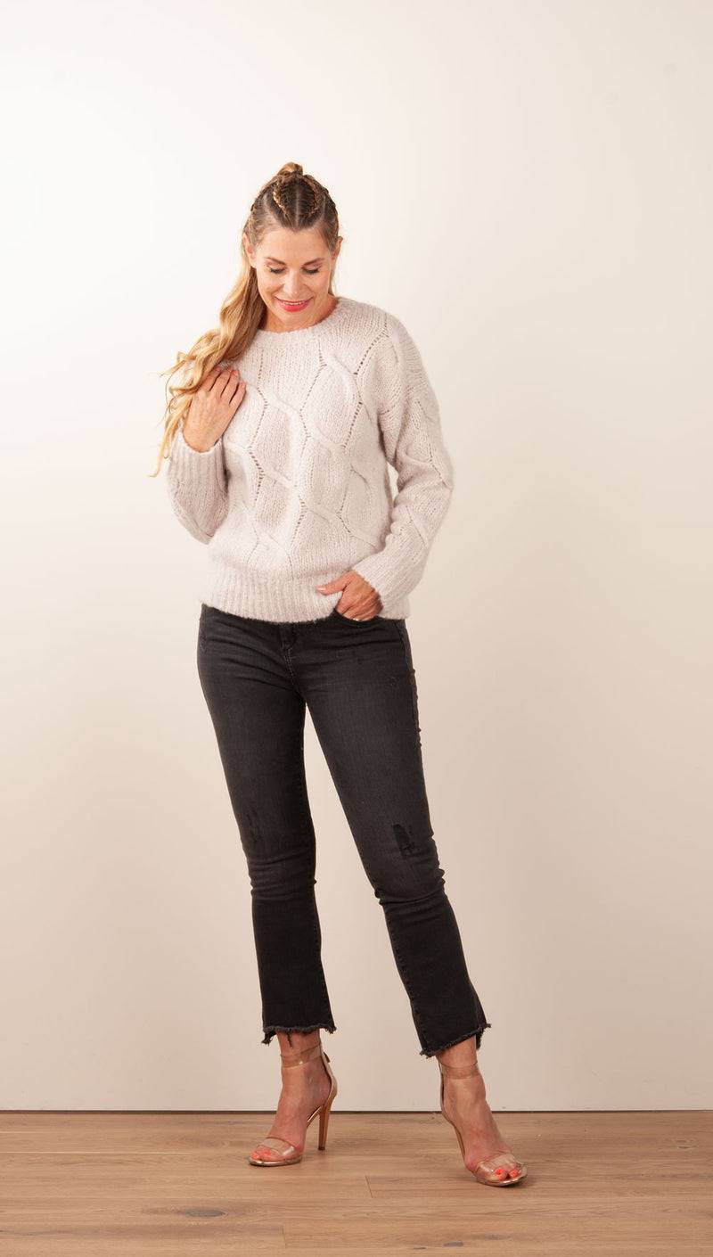 Kitted in Cashmere Kaschmir Pullover „Zopfstrick“ Hellbeige Bis zu 65% Rabatt