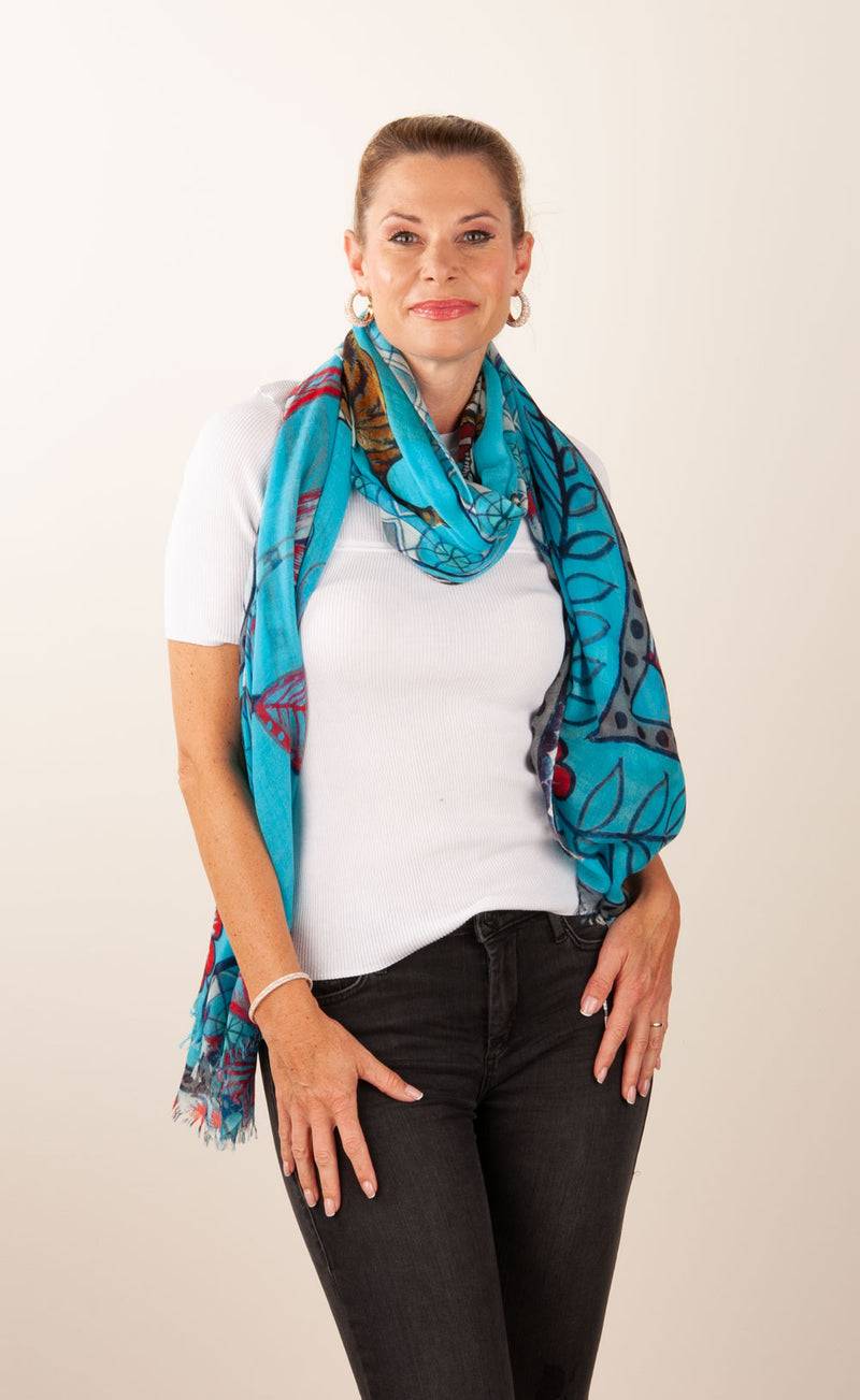 Simone Bruns Schal „Tiger“ Türkis | Multicolor Hotsell