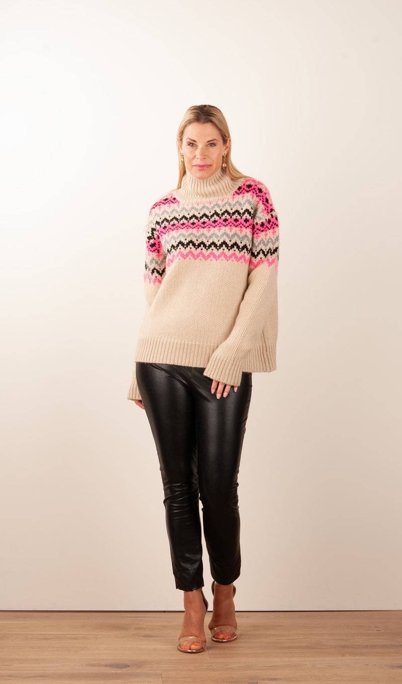 Simone Bruns Pullover Beige | Pink | Multicolor Begrenztes Angebot