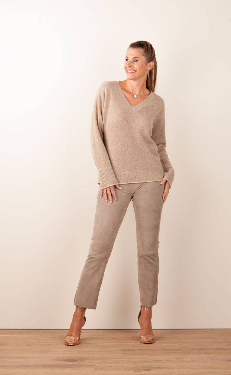 Steven K Lederhose Beige Zeitlich begrenztes Angebot