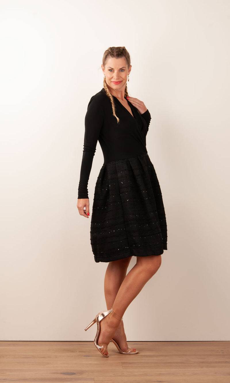 Sara Roka Kleid „Boucle“ Schwarz Letzte 2 Tage