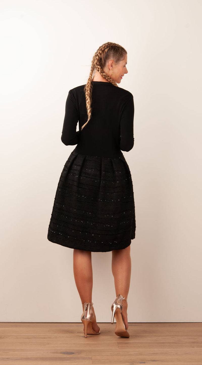 Sara Roka Kleid „Boucle“ Schwarz Letzte 2 Tage