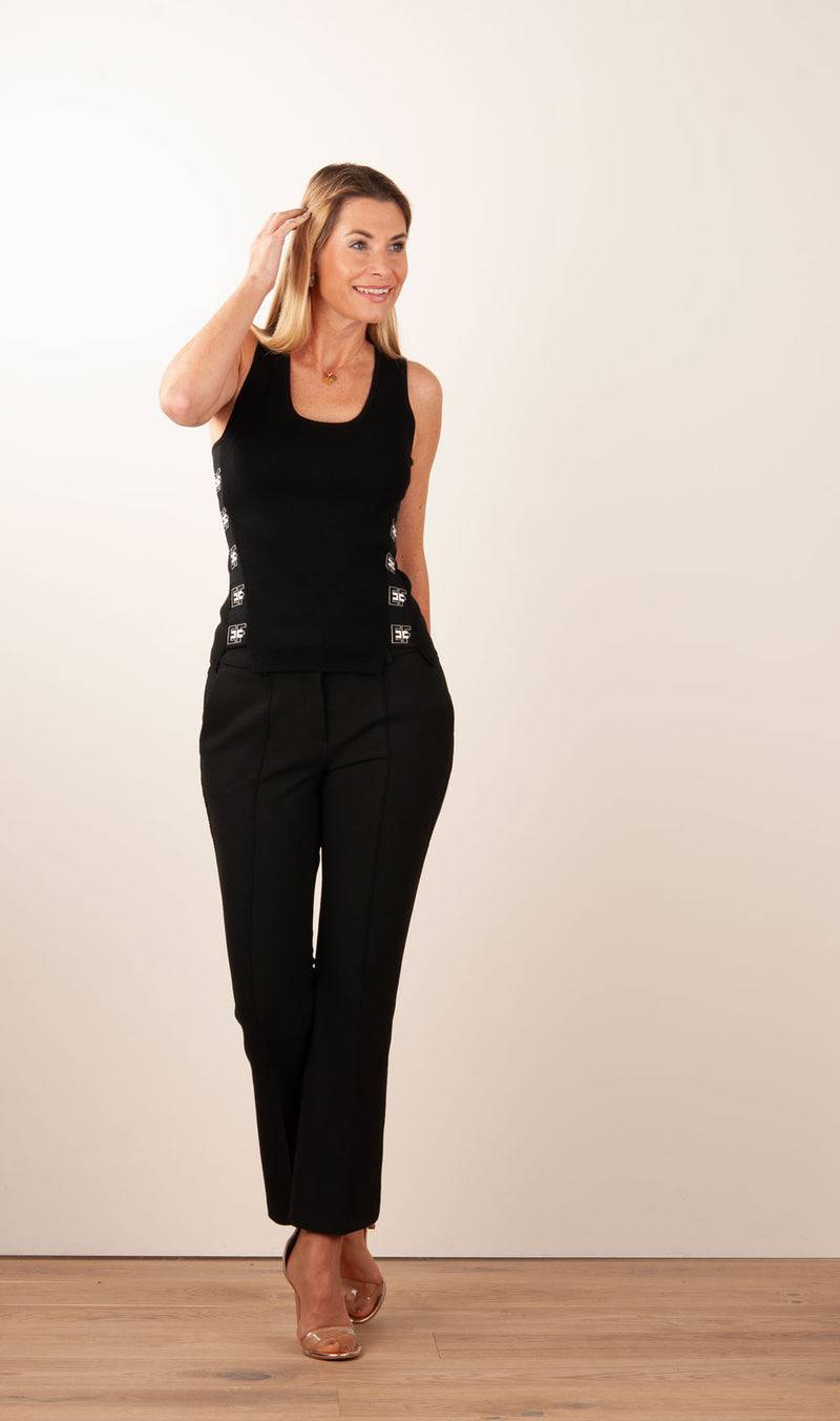 Elisabetta Franchi Top Schwarz Vierteljährliche Förderung