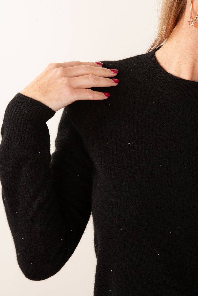 fleur Pullover „Strass“ Schwarz 2025