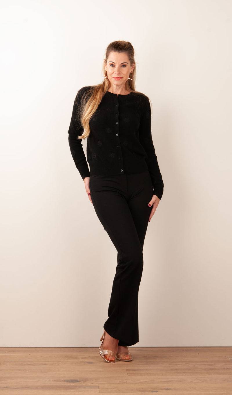 fleur Strickjacke „Tupfen“ Schwarz Auslauf