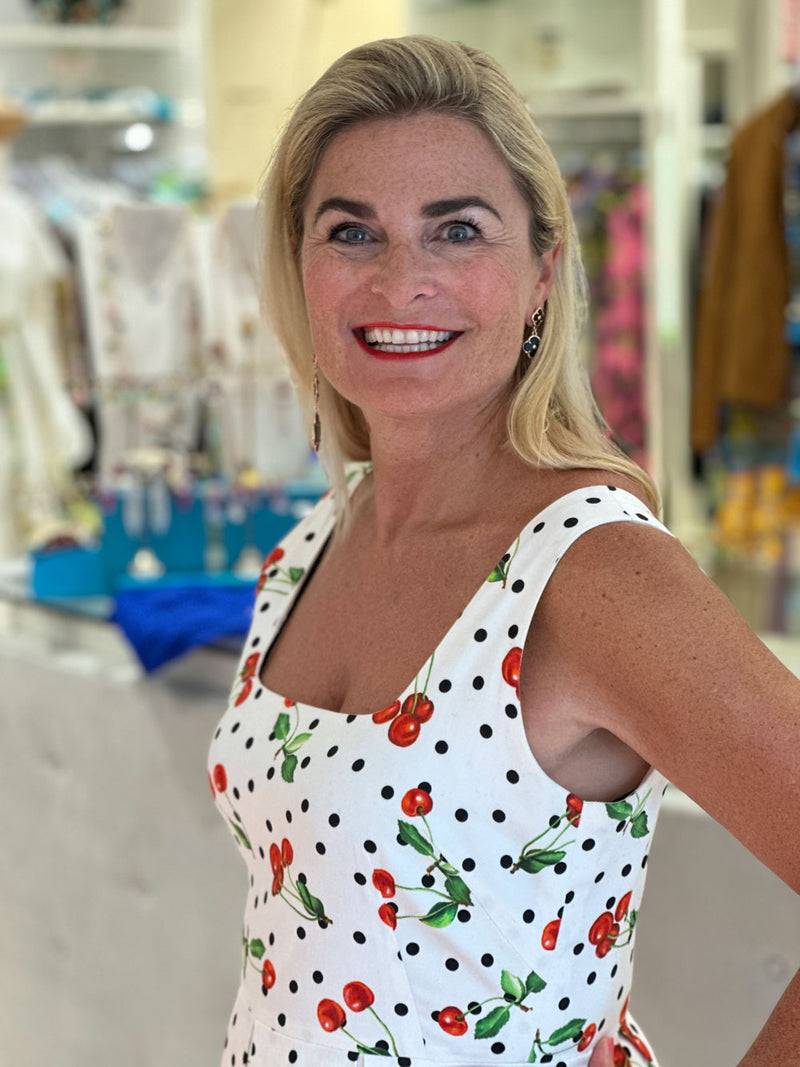 fleur Kleid „Kirschen“ Weiß | Multicolor Günstig kaufen