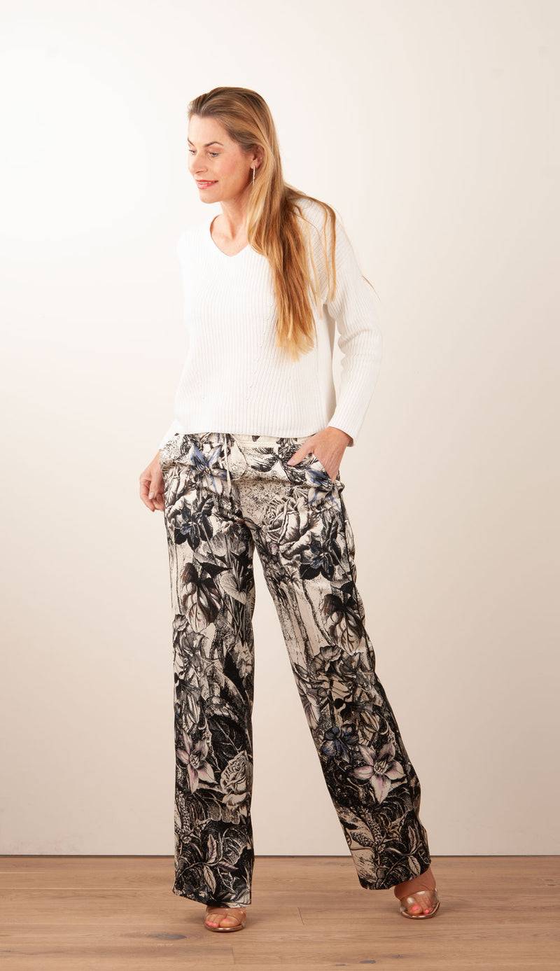 Cambio Hose „Avril“ Creme | Schwarz | Multicolor Saisonschlussverkauf