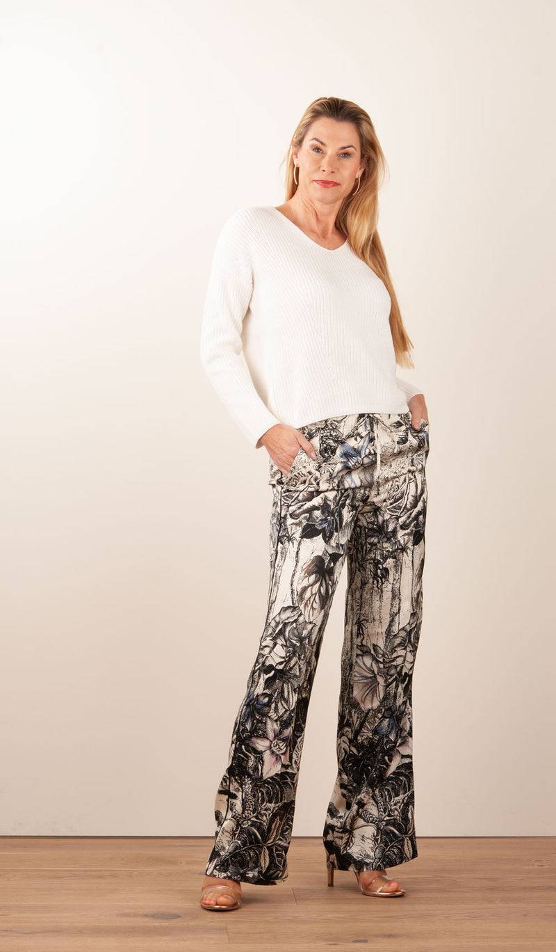 Cambio Hose „Avril“ Creme | Schwarz | Multicolor Saisonschlussverkauf