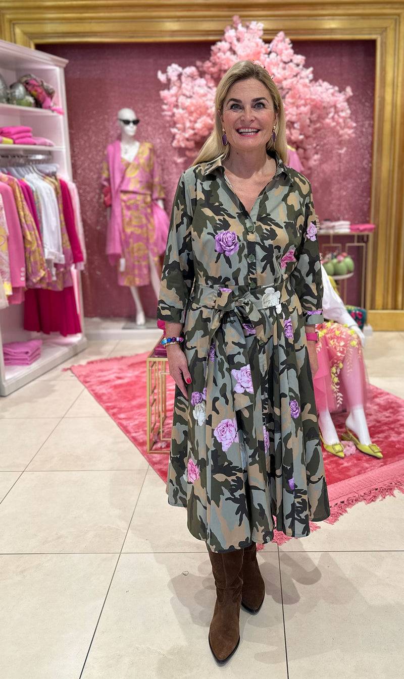 fleur Kleid „Camouflage“ Grün | Oliv Osterangebot