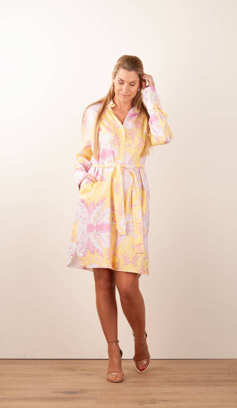 Herzensangelegenheit Kleid Weiß | Gelb | Rosa Valentinstagsangebot