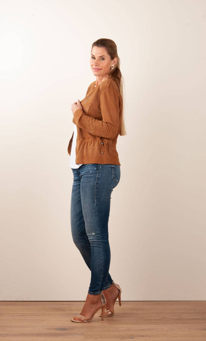 Milestone Lederjacke „Amora“ Cognac Begrenzte Freigabe