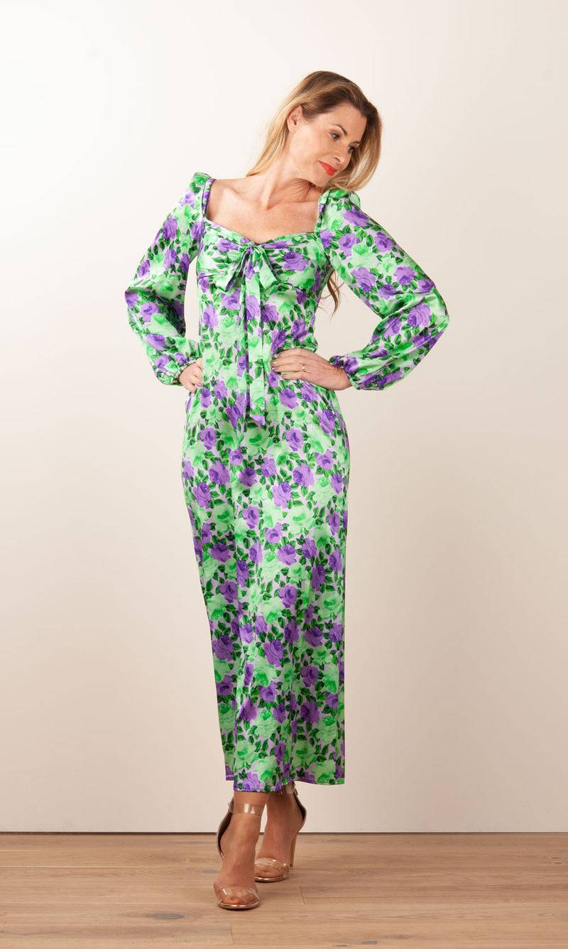 Kleid „Sorby“ Grün | Lila Fabrikladen