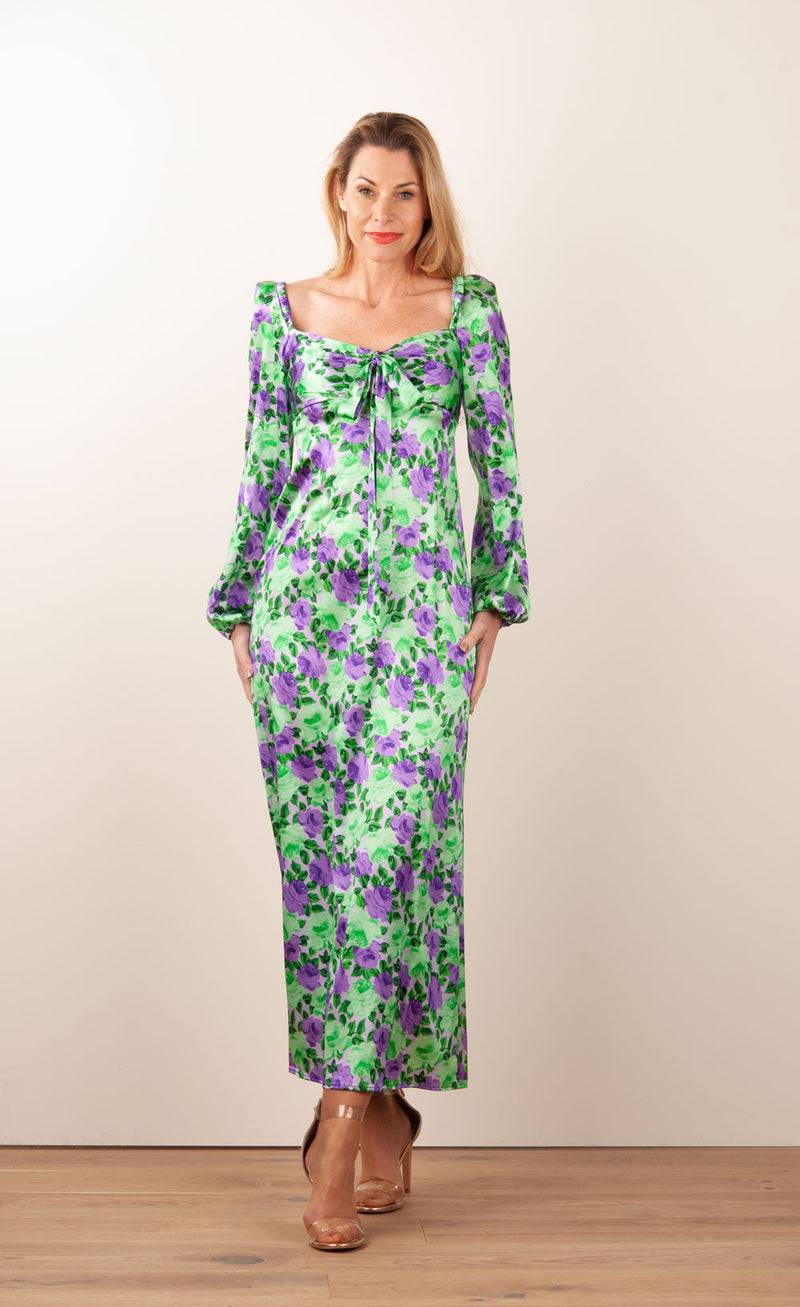 Kleid „Sorby“ Grün | Lila Fabrikladen