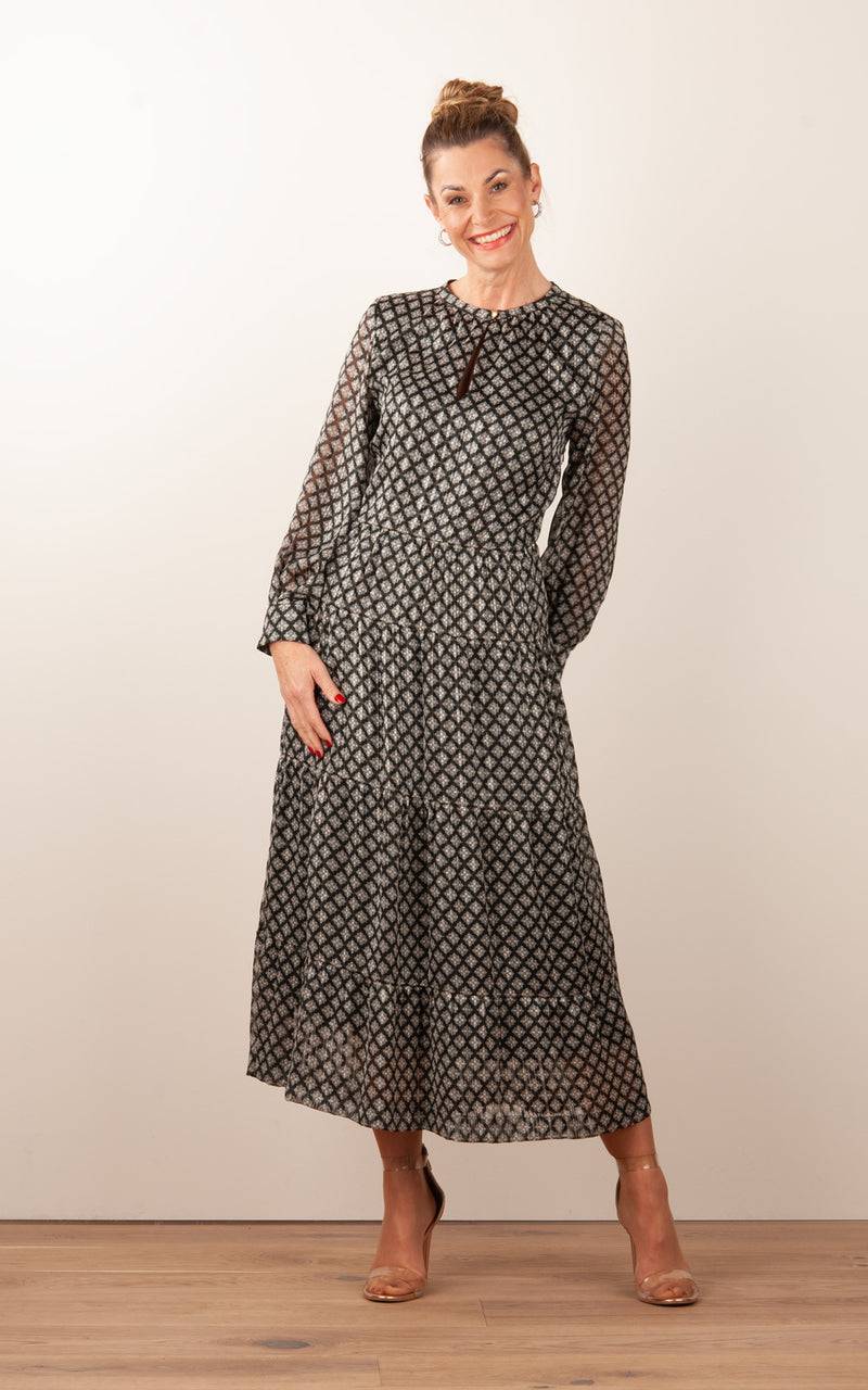 fleur Kleid Schwarz | Multicolor 50% Rabatt für begrenzte Zeit