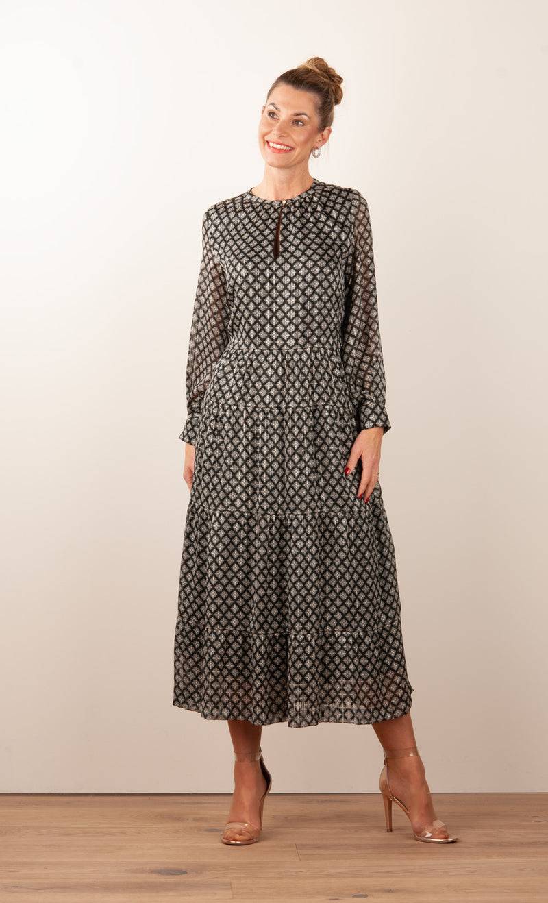 fleur Kleid Schwarz | Multicolor 50% Rabatt für begrenzte Zeit