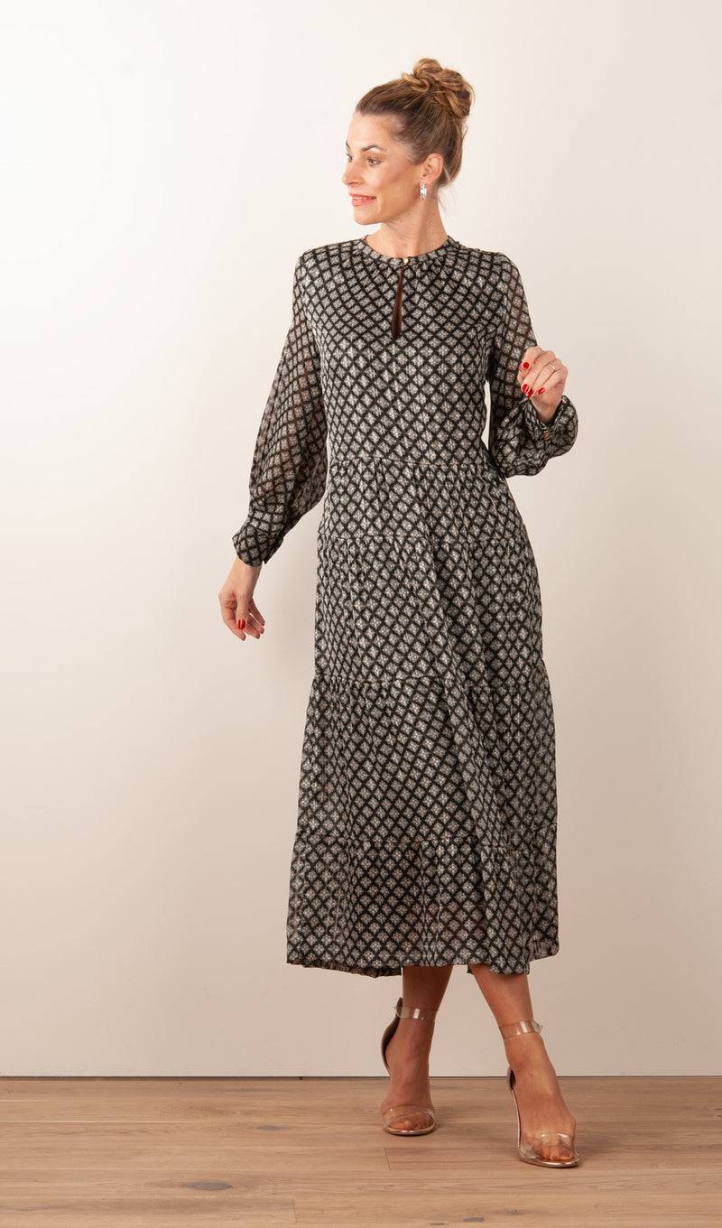 fleur Kleid Schwarz | Multicolor 50% Rabatt für begrenzte Zeit
