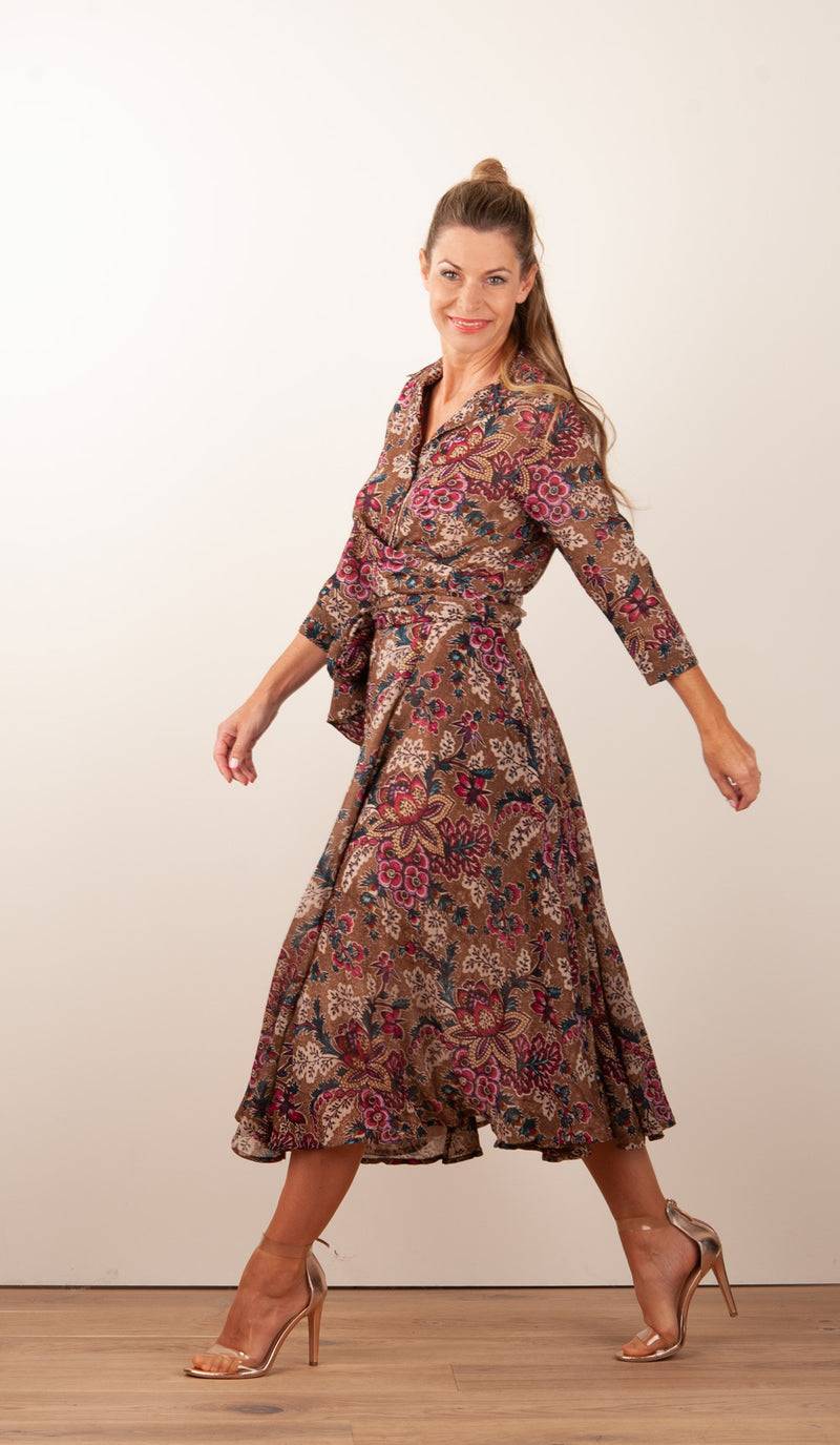 Samantha Sung Kleid „Olivia“ Braun | Multicolor Günstiger Verkauf