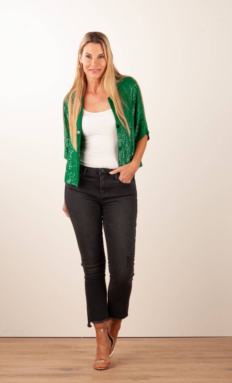 Pailletten Jacke „Glare“ Grün Muttertagsangebot